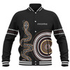 Australia Rainbow Serpent Aboriginal Custom Baseball Jacket - Dreamtime Mother of Life Black Baseball Jacket