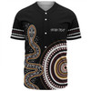 Australia Rainbow Serpent Aboriginal Custom Baseball Shirt - Dreamtime Mother of Life Black Baseball Shirt