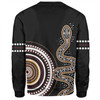 Australia Rainbow Serpent Aboriginal Custom Sweatshirt - Dreamtime Mother of Life Black Sweatshirt