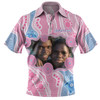 Australia Personalised Aboriginal Custom Polo Shirt - River And Turtles Dot Art Painting Pink Polo Shirt