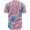 Australia Personalised Aboriginal Custom Baseball Shirt - River And Turtles Dot Art Painting Pink Baseball Shirt