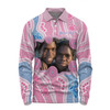 Australia Personalised Aboriginal Custom Long Sleeve Polo Shirt - River And Turtles Dot Art Painting Pink Long Sleeve Polo Shirt