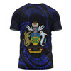 Australia South Sea Islanders T-shirt - Solomon Islands Blue Tribal Wave Pattern T-shirt