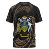Australia South Sea Islanders T-shirt - Solomon Islands Gold Tribal Wave Pattern T-shirt