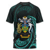 Australia South Sea Islanders T-shirt - Solomon Islands Turquoise Tribal Wave Pattern T-shirt