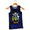 Australia South Sea Islanders Men Singlet - Solomon Islands Blue Tribal Wave Pattern Men Singlet