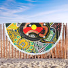 Australia Rainbow Serpent Aboriginal Beach Blanket - Dreamtime Rainbow Serpent Creates Australia Beach Blanket