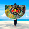 Australia Rainbow Serpent Aboriginal Beach Blanket - Dreamtime Rainbow Serpent Creates Australia Beach Blanket