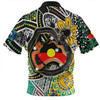 Australia Rainbow Serpent Aboriginal Zip Polo Shirt - Dreamtime Rainbow Serpent Creates Australia Zip Polo Shirt