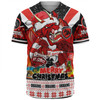 St. George Illawarra Dragons Christmas Custom Baseball Shirt - Dragons Santa Aussie Big Things Baseball Shirt