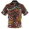 Australia Rainbow Serpent Aboriginal Polo Shirt - Aboriginal Dot Art Snake Artwork Polo Shirt