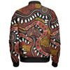 Australia Rainbow Serpent Aboriginal Bomber Jacket - Aboriginal Dot Art Snake Artwork Bomber Jacket