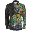 Australia Rainbow Serpent Aboriginal Long Sleeve Shirt - Dreamtime Rainbow Serpent Contemporary Style Long Sleeve Shirt