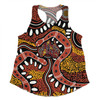 Australia Rainbow Serpent Aboriginal Women Racerback Singlet - Aboriginal Dot Art Snake Artwork Women Racerback Singlet