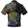 Australia Rainbow Serpent Aboriginal Zip Polo Shirt - Dreamtime Rainbow Serpent Contemporary Style Zip Polo Shirt