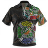 Australia Rainbow Serpent Aboriginal Zip Polo Shirt - Dreamtime Rainbow Serpent Contemporary Style Zip Polo Shirt