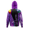 Australia Aboriginal Custom Hoodie - Purple Indigenous Rainbow Serpent Inspired Hoodie