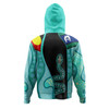 Australia Aboriginal Custom Hoodie - Turquoise Indigenous Rainbow Serpent Inspired Hoodie