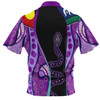 Australia Aboriginal Custom Polo Shirt - Purple Indigenous Rainbow Serpent Inspired Polo Shirt