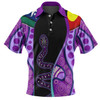 Australia Aboriginal Custom Polo Shirt - Purple Indigenous Rainbow Serpent Inspired Polo Shirt