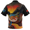 Australia Aboriginal Custom Polo Shirt - Rainbow Serpent In Aboriginal Dreaming Art Inspired Polo Shirt