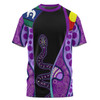 Australia Aboriginal Custom T-shirt - Purple Indigenous Rainbow Serpent Inspired T-shirt