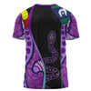 Australia Aboriginal Custom T-shirt - Purple Indigenous Rainbow Serpent Inspired T-shirt