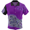 Australia Aboriginal Custom Hawaiian Shirt - Purple Rainbow Serpent Dreaming Inspired Hawaiian Shirt