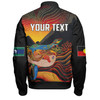 Australia Aboriginal Custom Bomber Jacket - Rainbow Serpent In Aboriginal Dreaming Art Inspired Bomber Jacket
