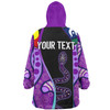 Australia Aboriginal Custom Snug Hoodie - Purple Indigenous Rainbow Serpent Inspired Snug Hoodie