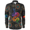 Australia Aboriginal Custom Long Sleeve Shirt - Indigenous Dreaming Rainbow Serpent Inspired Long Sleeve Shirt