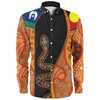 Australia Aboriginal Custom Long Sleeve Shirt - Indigenous Rainbow Serpent Inspired Long Sleeve Shirt