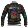 Australia Aboriginal Custom Baseball Jacket - Indigenous Dreaming Rainbow Serpent Inspired Baseball Jacket