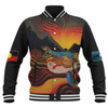 Australia Aboriginal Custom Baseball Jacket - Rainbow Serpent In Aboriginal Dreaming Art Inspired Baseball Jacket