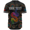 Australia Aboriginal Custom Baseball Shirt - Indigenous Dreaming Rainbow Serpent Inspired Baseball Shirt