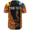 Australia Aboriginal Custom Baseball Shirt - Indigenous Rainbow Serpent Inspired Baseball Shirt