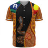 Australia Aboriginal Custom Baseball Shirt - Indigenous Rainbow Serpent Inspired Baseball Shirt