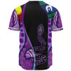 Australia Aboriginal Custom Baseball Shirt - Purple Indigenous Rainbow Serpent Inspired Baseball Shirt