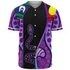 Australia Aboriginal Custom Baseball Shirt - Purple Indigenous Rainbow Serpent Inspired Baseball Shirt