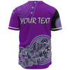 Australia Aboriginal Custom Baseball Shirt - Purple Rainbow Serpent Dreaming Inspired Baseball Shirt