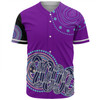 Australia Aboriginal Custom Baseball Shirt - Purple Rainbow Serpent Dreaming Inspired Baseball Shirt