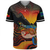 Australia Aboriginal Custom Baseball Shirt - Rainbow Serpent In Aboriginal Dreaming Art Inspired Baseball Shirt