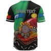 Australia Aboriginal Custom Baseball Shirt - The Rainbow Serpent Dreamtime Give Shape To The Earth Baseball Shirt