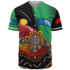 Australia Aboriginal Custom Baseball Shirt - The Rainbow Serpent Dreamtime Give Shape To The Earth Baseball Shirt