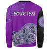 Australia Aboriginal Custom Sweatshirt - Purple Rainbow Serpent Dreaming Inspired Sweatshirt
