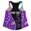 Australia Aboriginal Custom Women Racerback Singlet - Purple Indigenous Rainbow Serpent Inspired Women Racerback Singlet