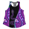 Australia Aboriginal Custom Women Racerback Singlet - Purple Indigenous Rainbow Serpent Inspired Women Racerback Singlet