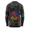 Australia Aboriginal Custom Long Sleeve T-shirt - Indigenous Dreaming Rainbow Serpent Inspired Long Sleeve T-shirt