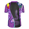 Australia Aboriginal Custom Rugby Jersey - Purple Indigenous Rainbow Serpent Inspired Rugby Jersey