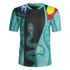 Australia Aboriginal Custom Rugby Jersey - Turquoise Indigenous Rainbow Serpent Inspired Rugby Jersey